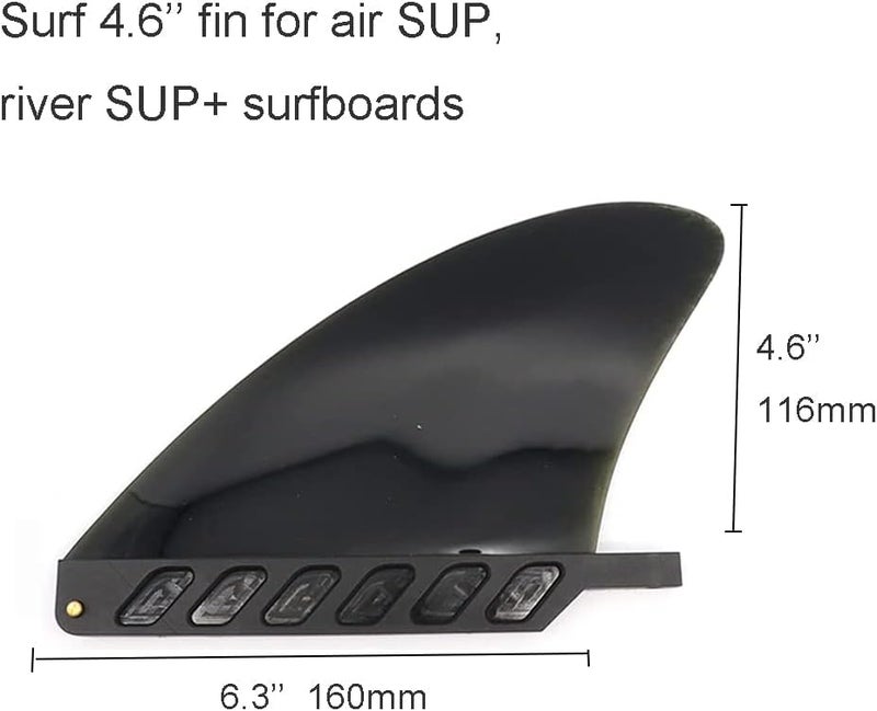 bohally 4.6" Soft Surf Fin Orange&Black for Surf Boards, SUP Paddleboards or Water SUP with No Tool fin Screw - Image 2